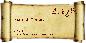 Lexa Ágnes névjegykártya